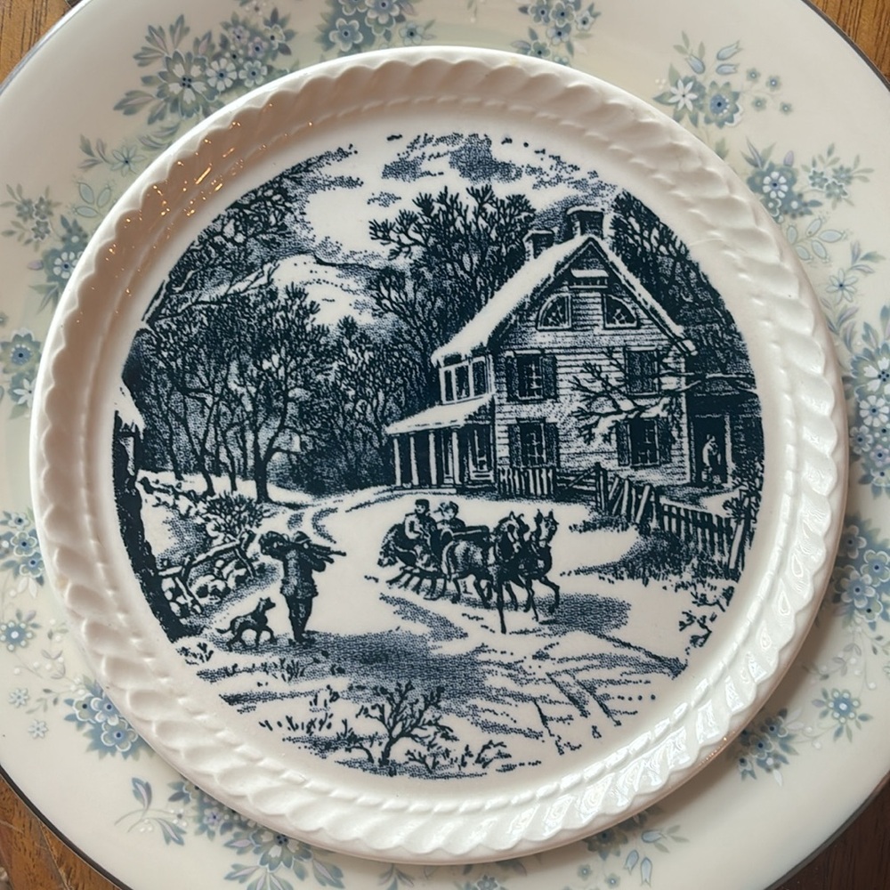Blue is pottery salad plate set of 4